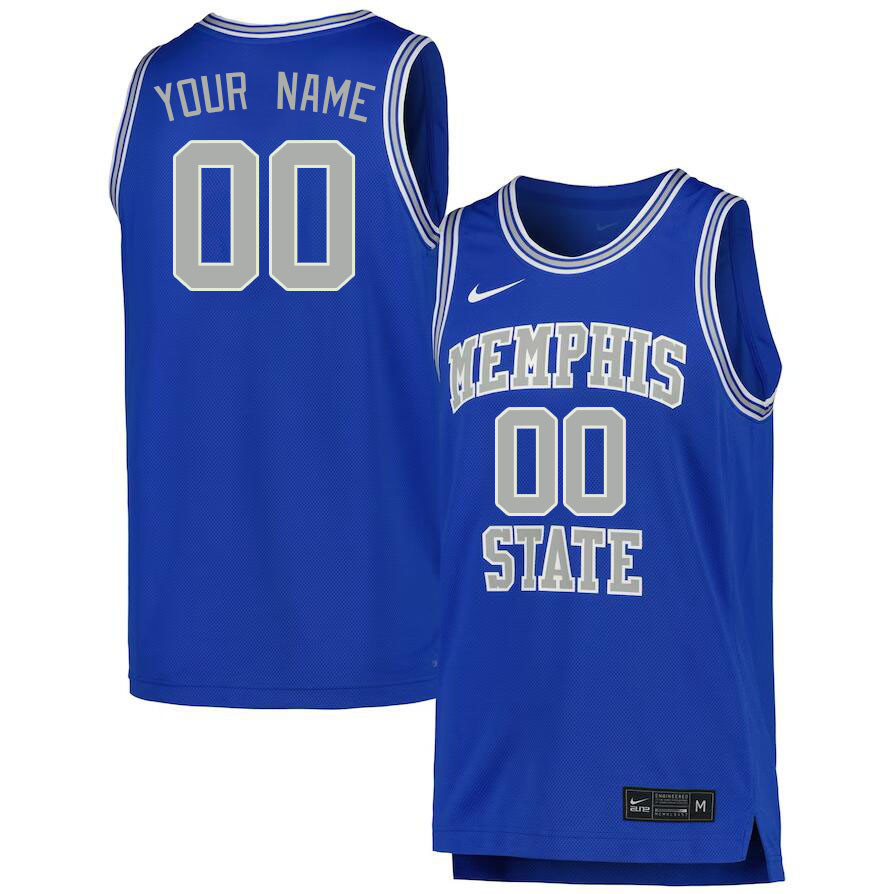 Custom Memphis Tigers Name And Number College Basketball Jerseys Stitched-Royal - Click Image to Close
